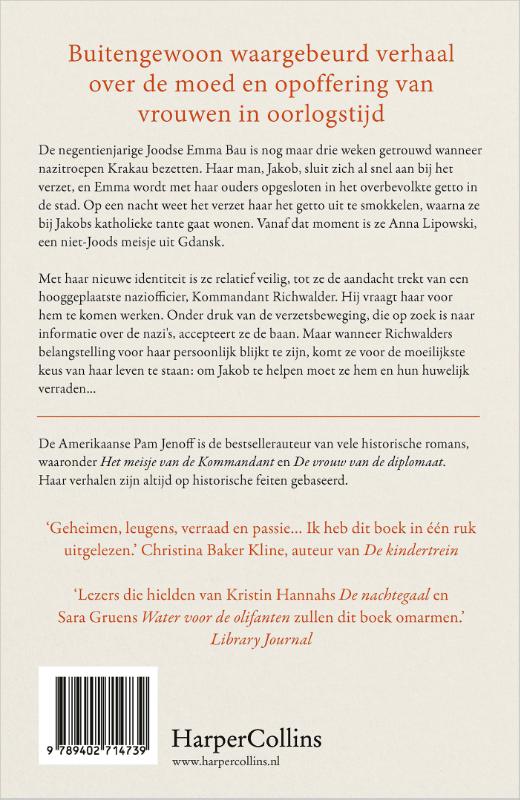 Achterkant van Het meisje van de Kommandant