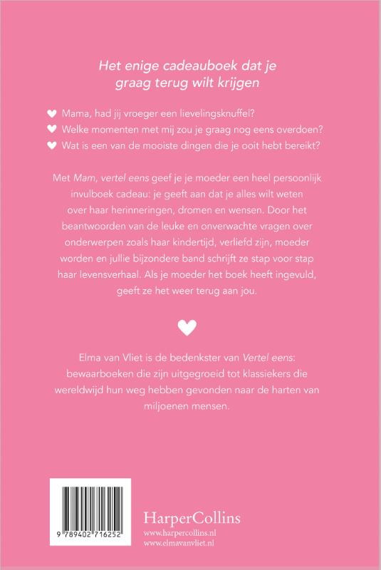 Achterkant van Mam, vertel eens