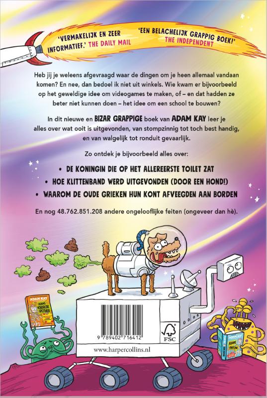 Achterkant van Adams uitstekende uitvindingen