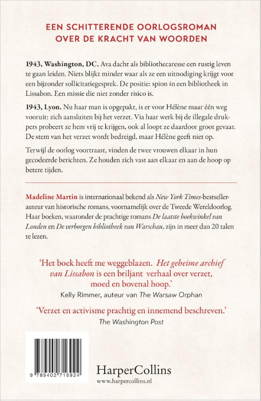 Achterkant van Het geheime archief van Lissabon