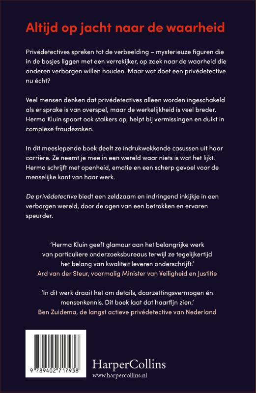 Achterkant van De privédetective