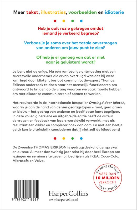 Achterkant van Omringd door idioten