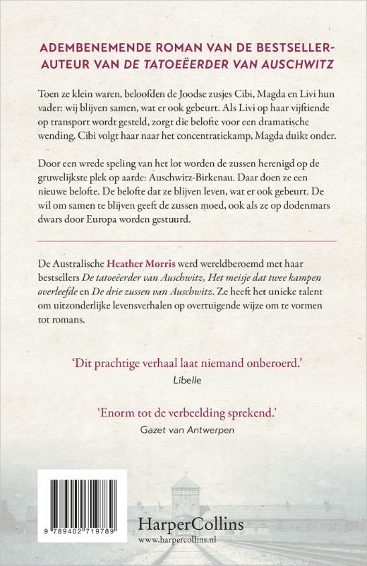 Achterkant van De drie zussen van Auschwitz