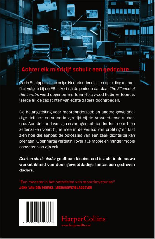 Achterkant van Denken als de dader