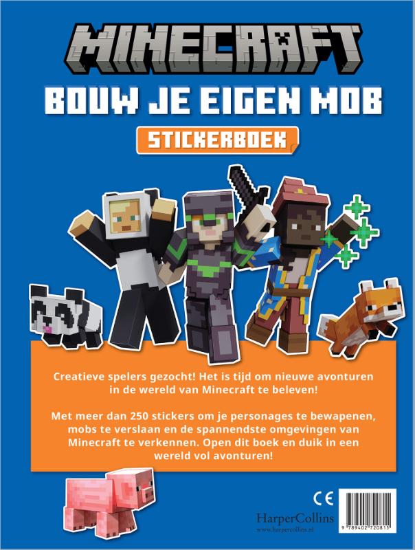 Achterkant van Minecraft: Bouw je eigen mob-stickerboek