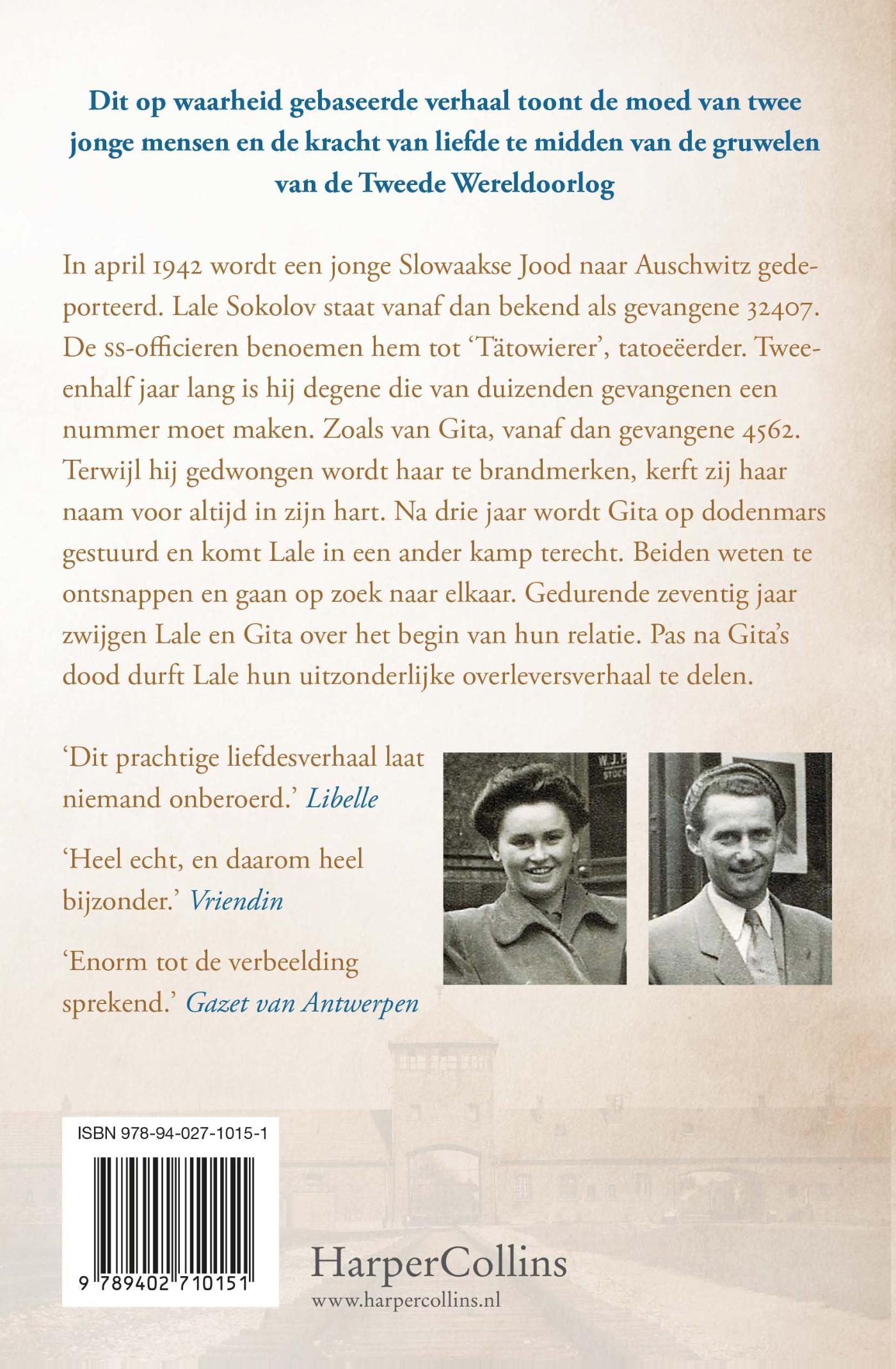 Achterkant van De tatoeëerder van Auschwitz