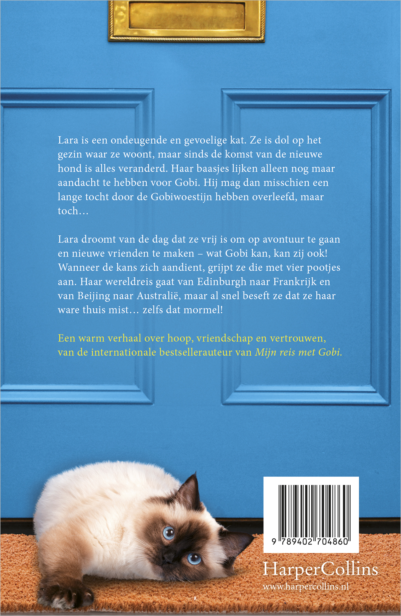 Achterkant van Lara, kat op avontuur