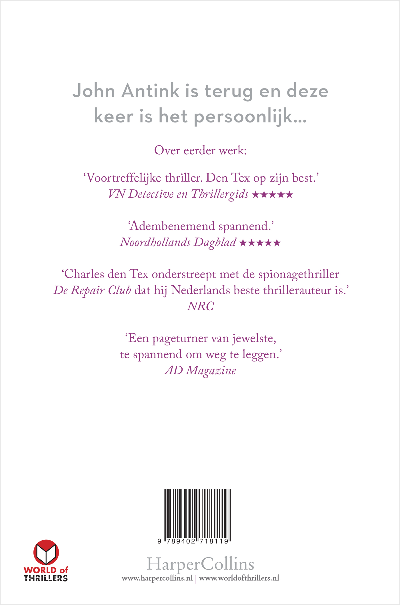 Achterkant van De vergeten spion
