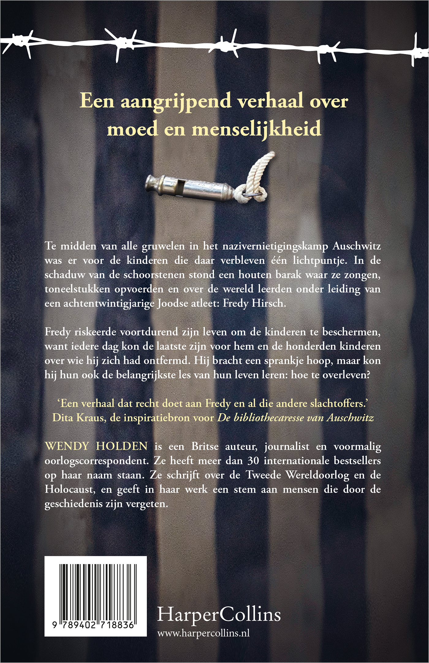 Achterkant van De onderwijzer van Auschwitz