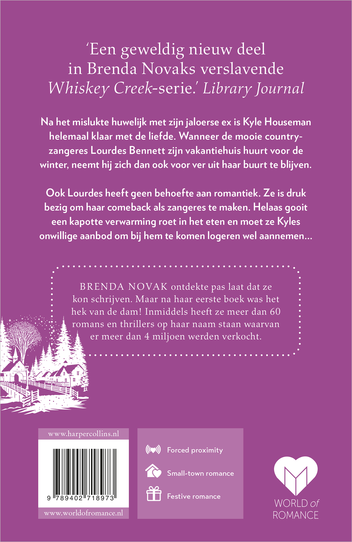 Achterkant van Rozen in de sneeuw