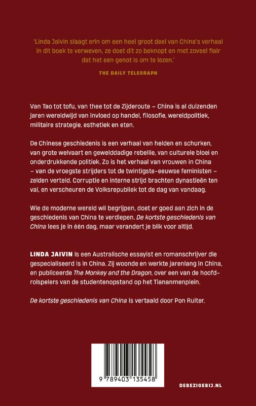 Achterkant van De kortste geschiedenis van China