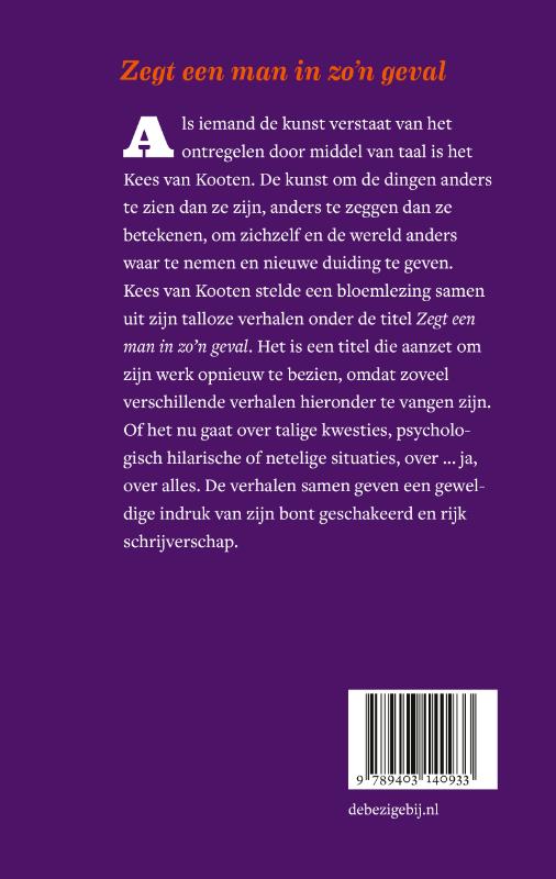 Achterkant van Zegt een man in zo'n geval