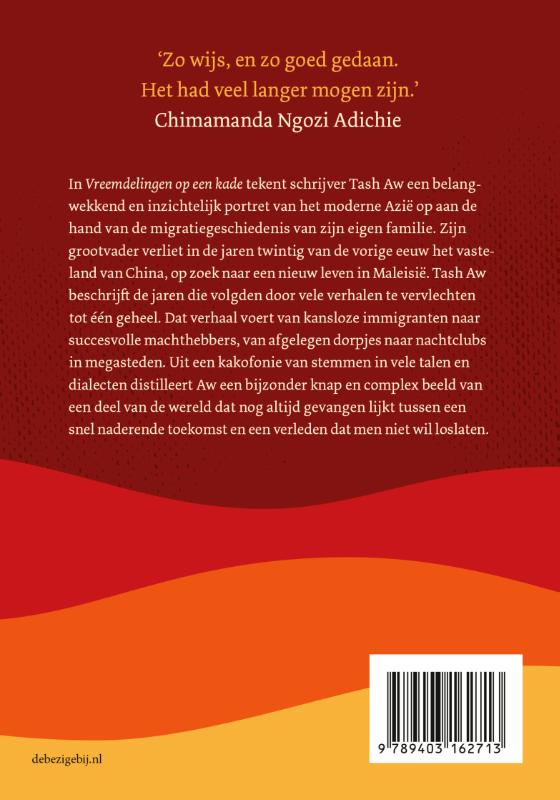 Achterkant van Vreemdelingen op een kade
