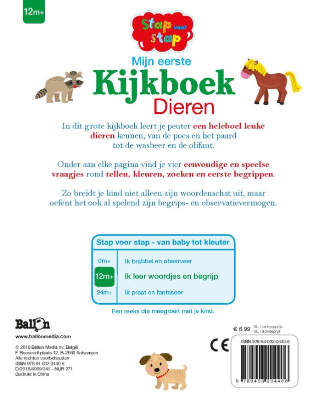 Achterkant van Mijn eerste kijkboek Dieren