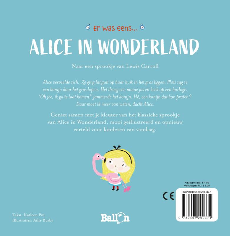 Achterkant van Alice in Wonderland