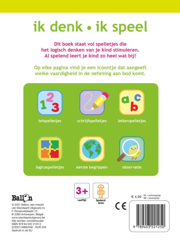 Achterkant van Ik denk ik speel 3+