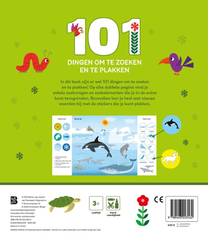 Achterkant van 101 dingen om te zoeken en te plakken: dieren