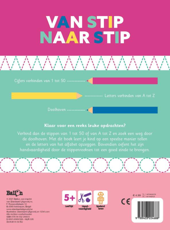 Achterkant van Van stip naar stip