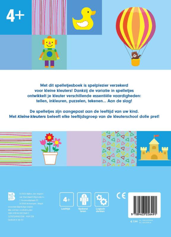Achterkant van Kleine kleuters - Spelletjesboek 4+