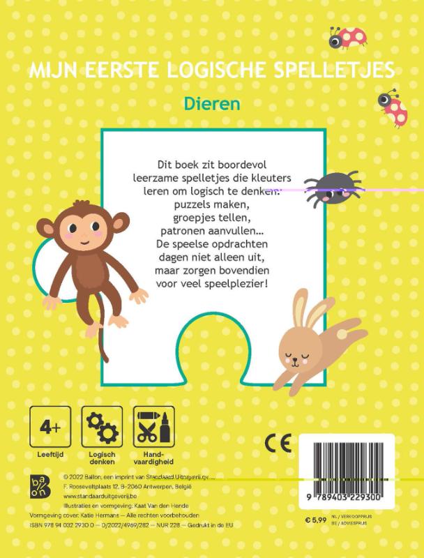 Achterkant van 4+ Dieren