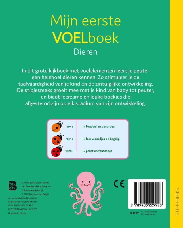 Achterkant van Mijn eerste voelboek: Dieren