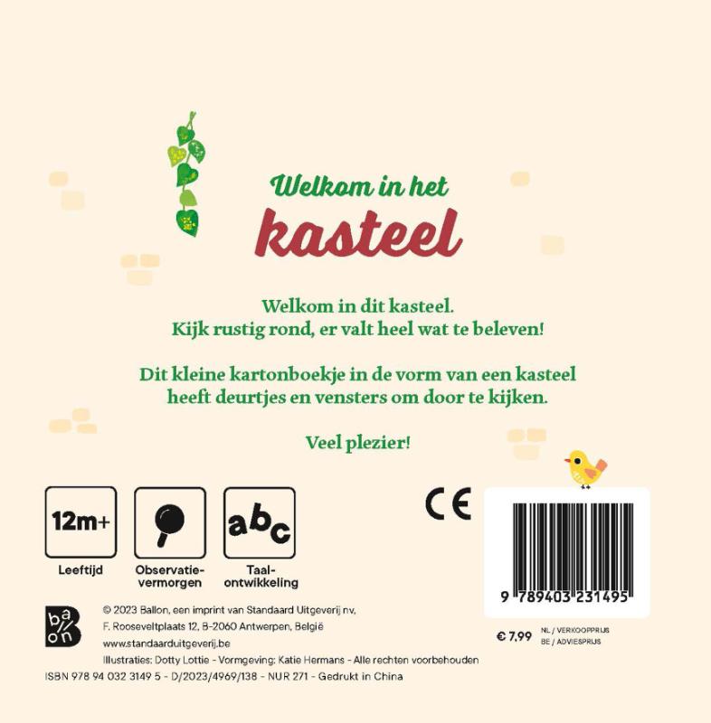 Achterkant van Welkom in het kasteel