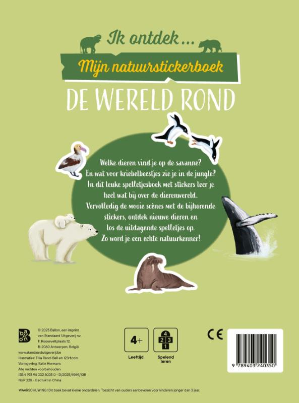 Achterkant van Ik ontdek: Mijn natuurstickerboek: De wereld rond