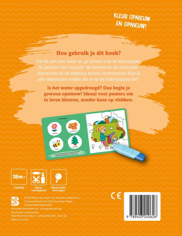 Achterkant van Kleuren met water voor de kleintjes: Mijn dag