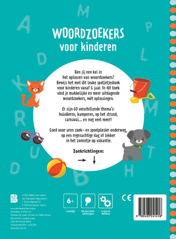 Achterkant van Woordzoekers voor kinderen 6+