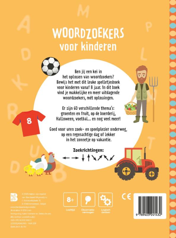 Achterkant van Woordzoekers voor kinderen 8+