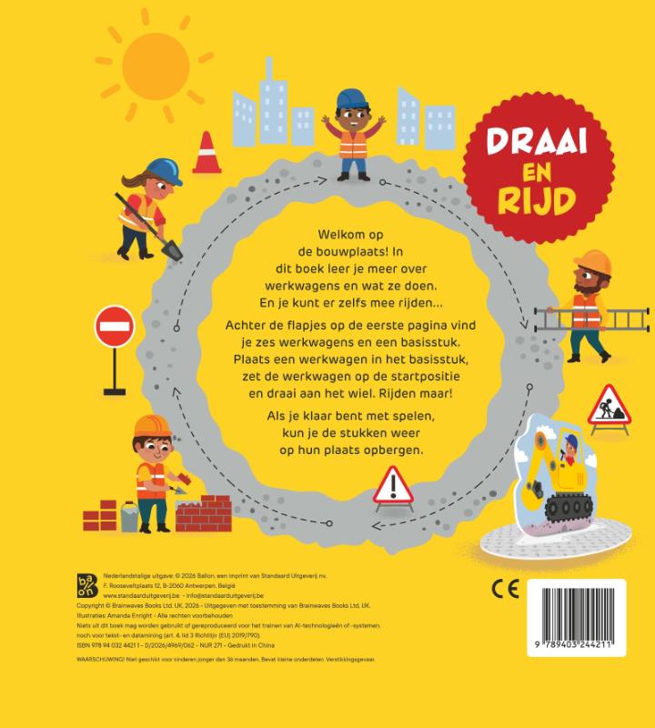 Achterkant van Draai en rijd: De bouwplaats