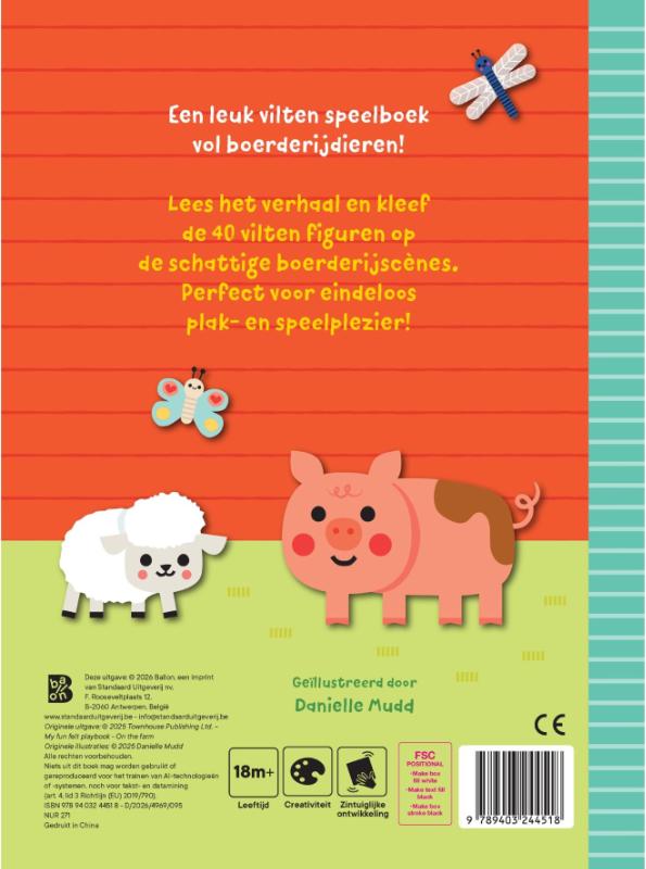 Achterkant van Mijn eerste viltboek: De boerderij