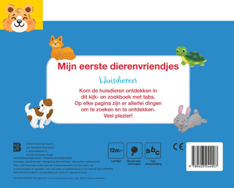 Achterkant van Mijn eerste dierenvriendjes: Huisdieren