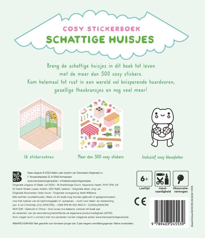 Achterkant van Cosy stickerboek: Schattige huisjes