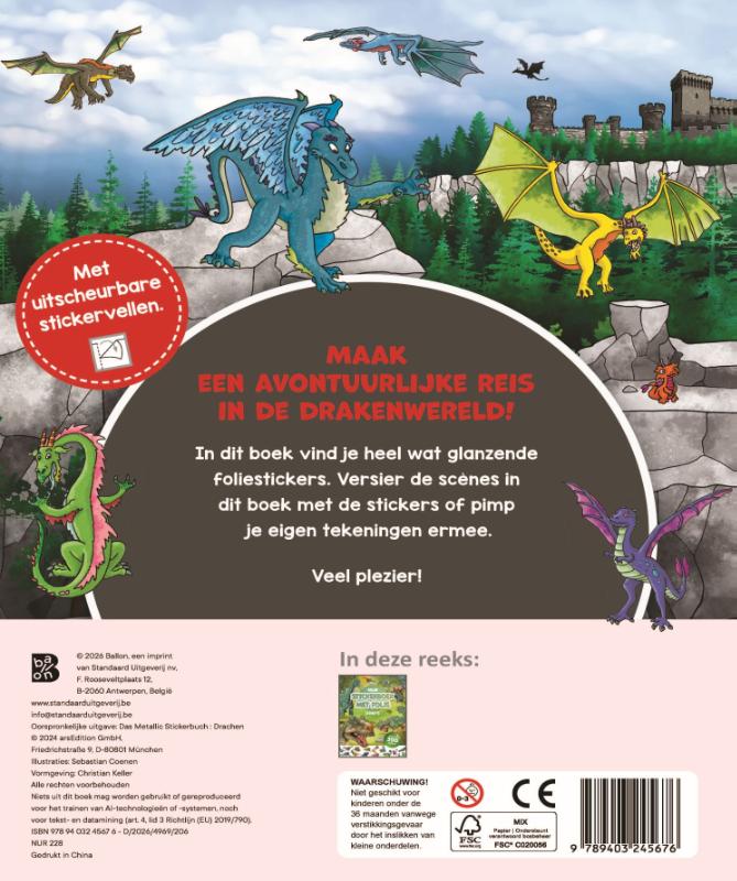 Achterkant van Mijn stickerboek met folie: Draken
