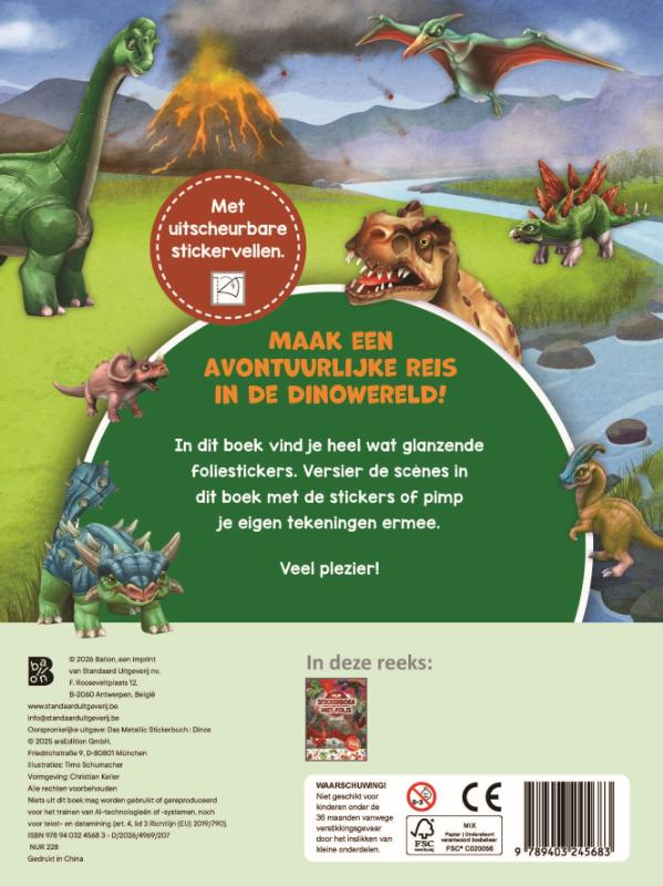 Achterkant van Mijn stickerboek met folie: Dino's