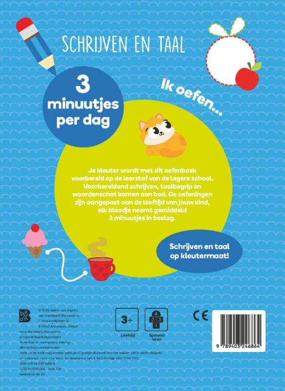 Achterkant van Ik oefen... 3 minuutjes per dag: schrijven en taal