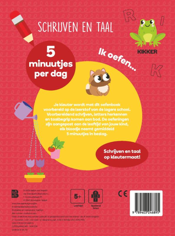 Achterkant van Ik oefen... 5 minuutjes per dag: schrijven en taal