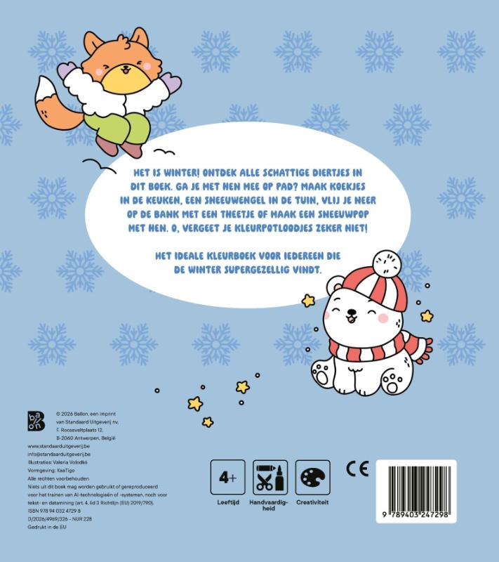 Achterkant van Cosy kleurboek: Winter