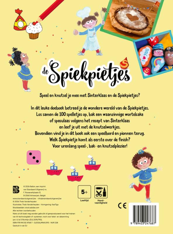 Achterkant van De Spiekpietjes: Doeboek met 100 spelletjes