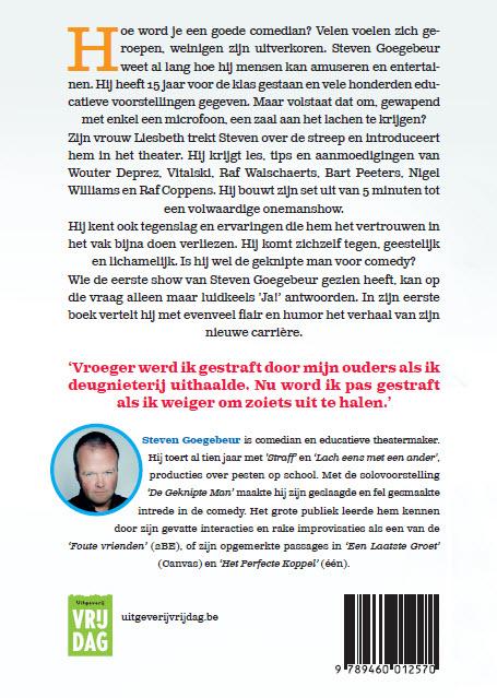 Achterkant van De geknipte man voor comedy, mijn eerste show