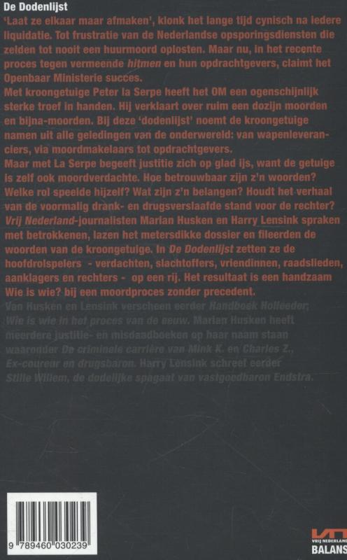 Achterkant van De dodenlijst
