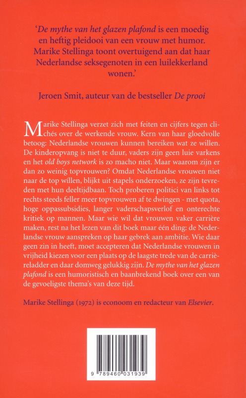 Achterkant van De mythe van het glazen plafond