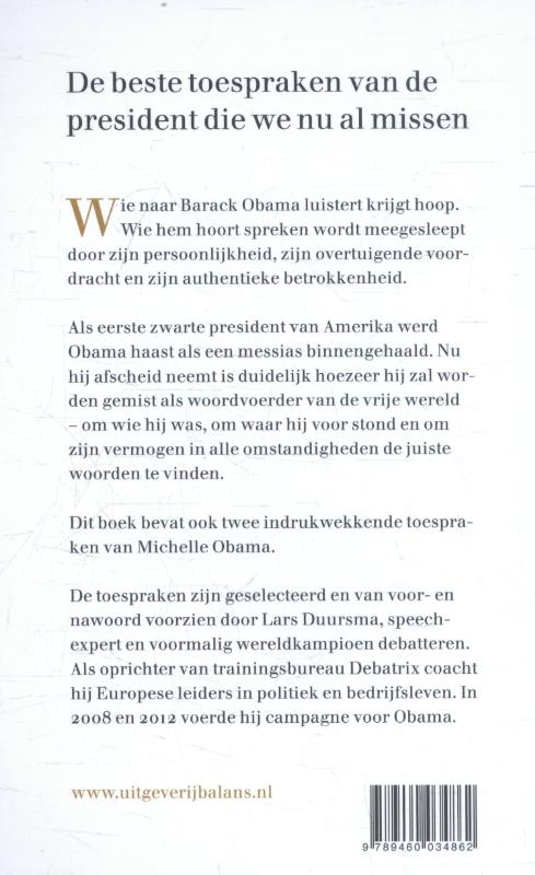Achterkant van De beste toespraken van Barack Obama