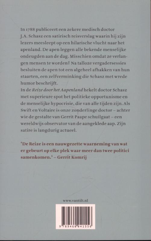 Achterkant van Reize door het Aapenland