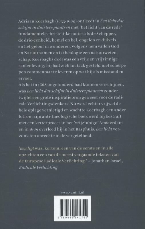 Achterkant van Een licht dat schijnt in duistere plaatsen