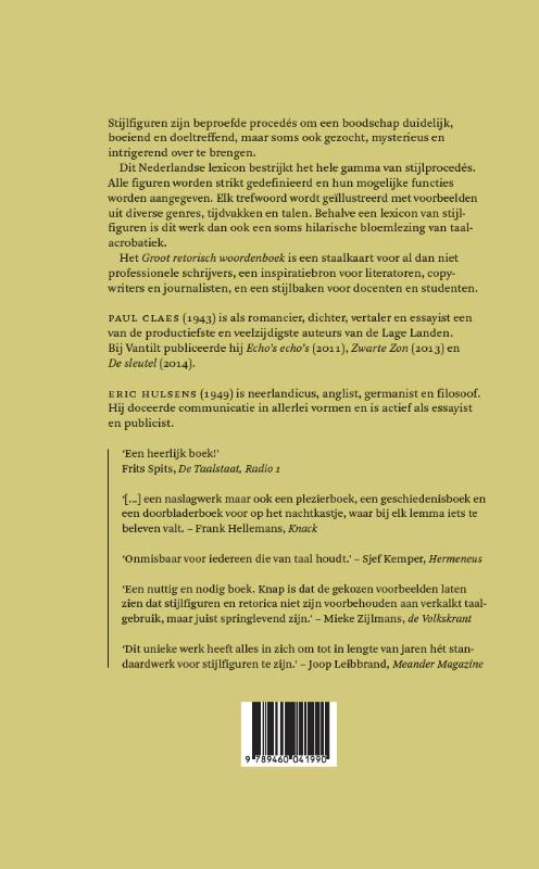 Achterkant van Groot retorisch woordenboek