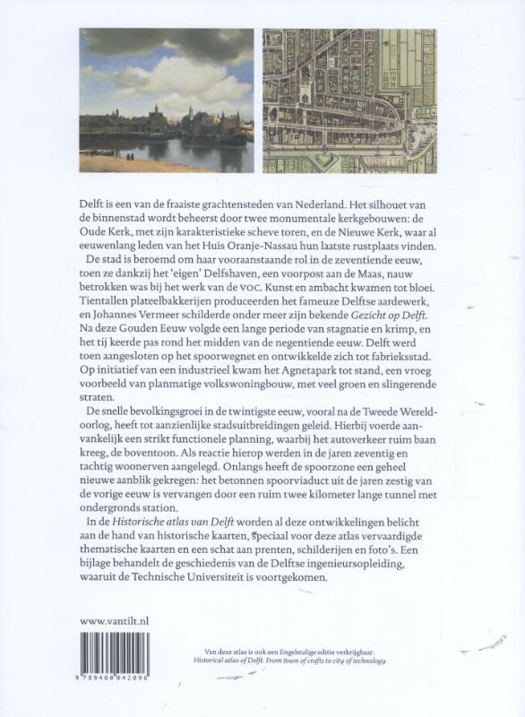 Achterkant van Historische atlas van Delft