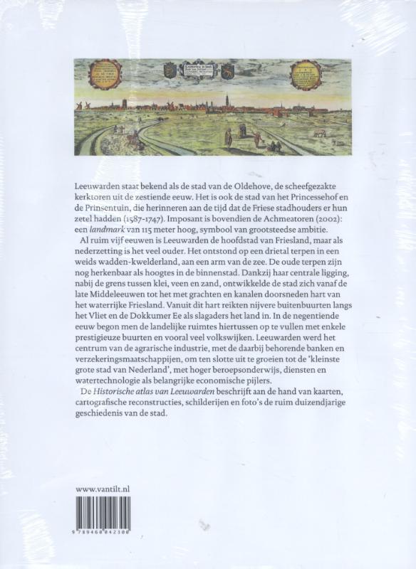 Achterkant van Historische atlas van Leeuwarden