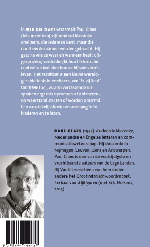 Achterkant van Wie zei dat?